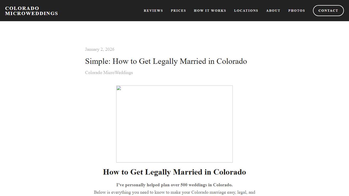 Simple: How to Get Legally Married in Colorado - Colorado MicroWeddings