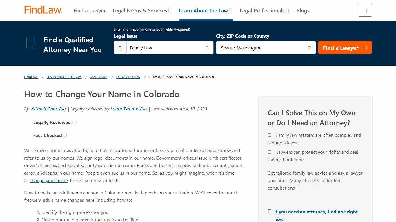 How to Change Your Name in Colorado - FindLaw